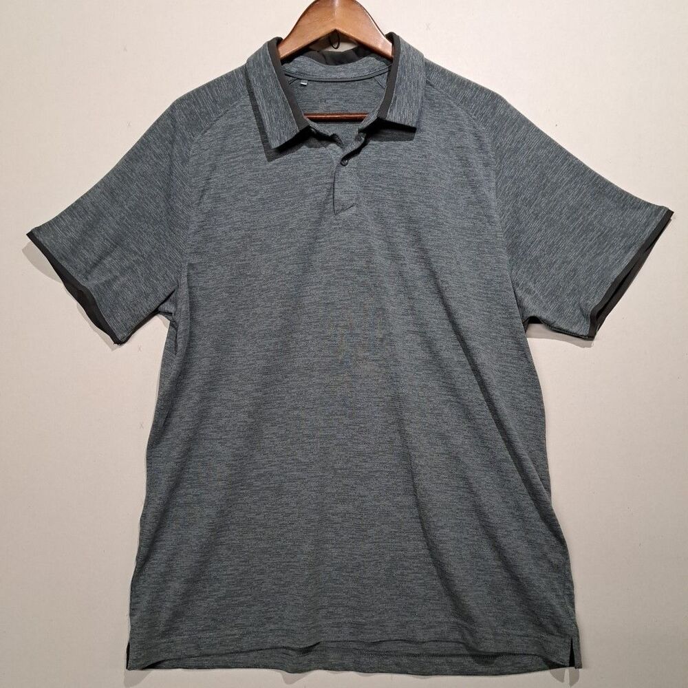 Under Armour Polo XL Loose Gray Heat Gear Golf Dark Gray Heathered Great Used Co